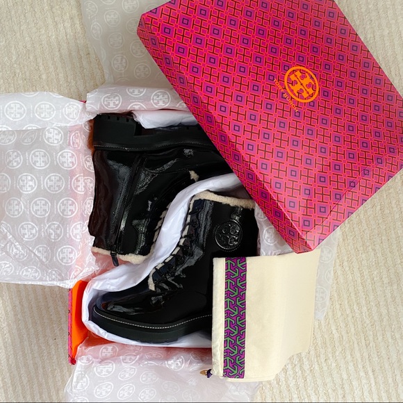 NWT Tory Burch Miller lug sole shearling booties - Picture 9 of 16